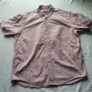 Ralph Lauren Jeans Shirt Mens XL Red Plaid Short Sleeve Button Down Cotton